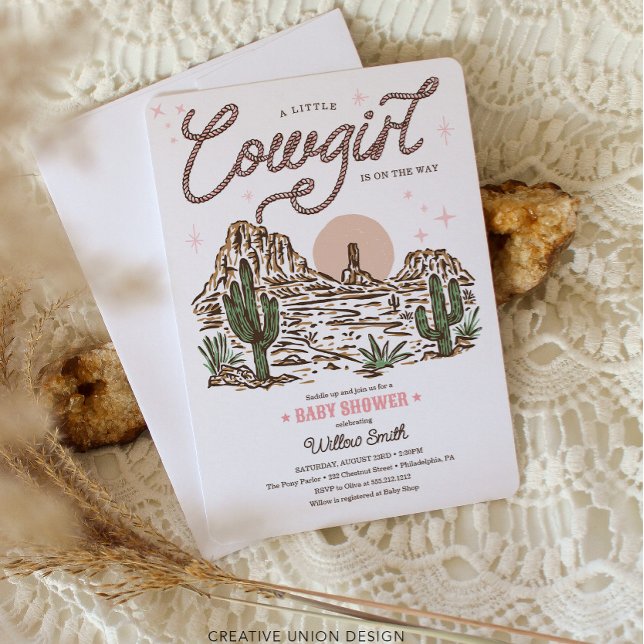 Western Cowgirl Girl Babydusche Einladung (Von Creator hochgeladen)