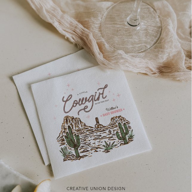 Western Cowgirl Girl Babydusche Serviette (Von Creator hochgeladen)