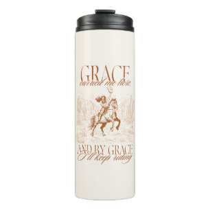 Western Cowgirl Gnade trug mich hierher Thermosbecher