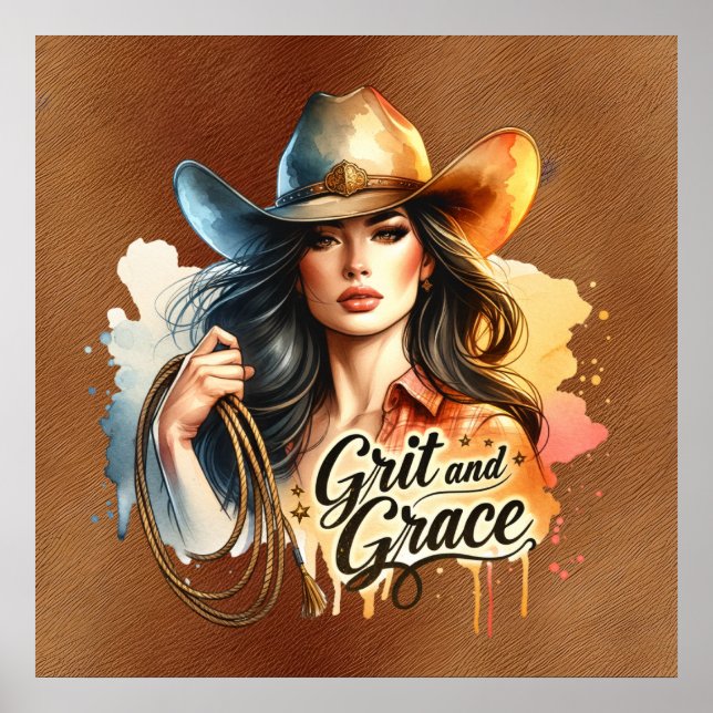 Western Cowgirl Grace Poster (Vorne)