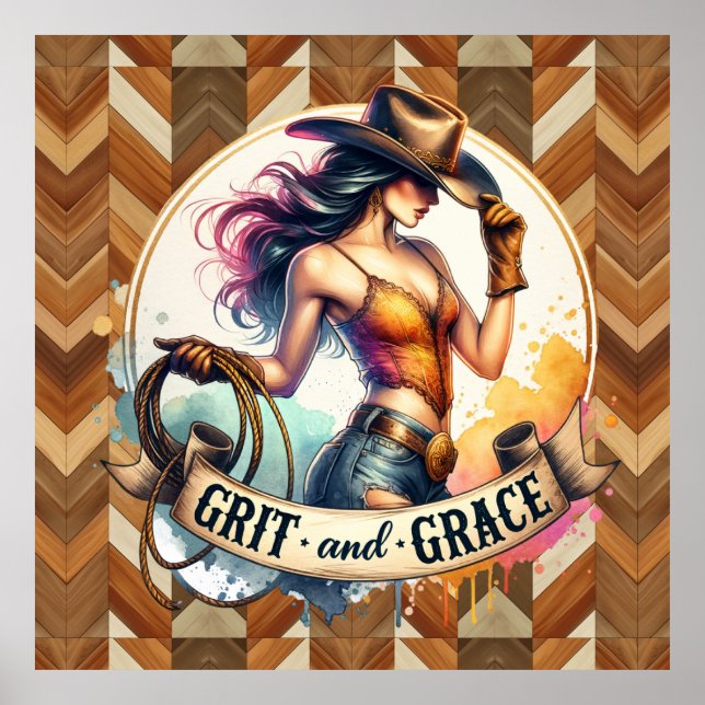Western Cowgirl Grace Poster (Vorne)