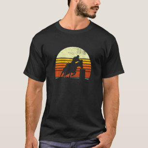 Western Cowgirl Halfter Pferd Retro Sonnenuntergan T-Shirt