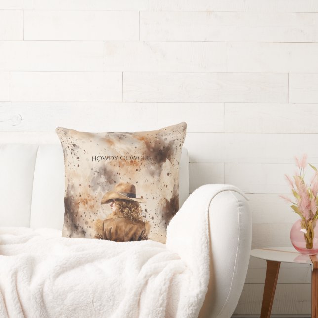 Western Cowgirl Horse Floral Kissen (Liege)