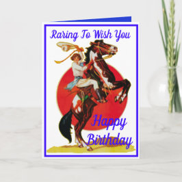 Western Cowgirl Horse Happy Birthday Feiertagskarte