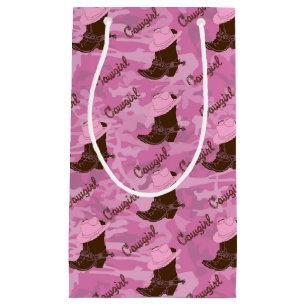 Western Cowgirl Hut und Boots Druckgeschenktasche Kleine Geschenktüte