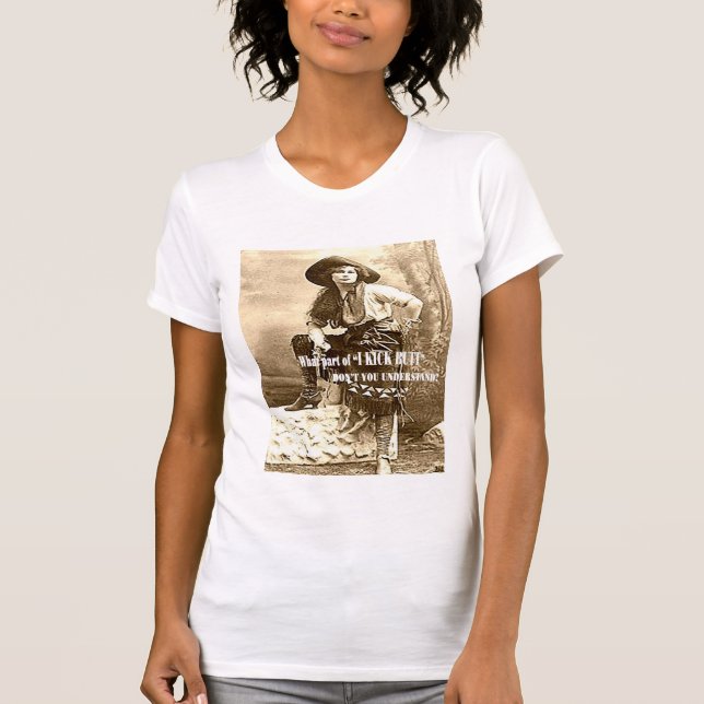 Western-Cowgirl "ICH TRETE HINTERN" Damen-T-Shirt T-Shirt (Vorderseite)