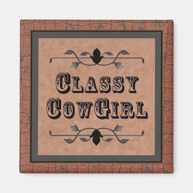 Western Cowgirl-Magnet Magnet (Vorne)