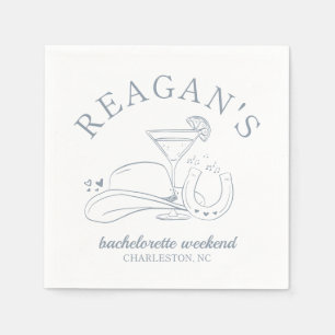 Western Cowgirl Niedlich Handgezeichneter Junggese Serviette