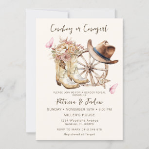 Western Cowgirl oder Cowboy Gender Reveal Einladung