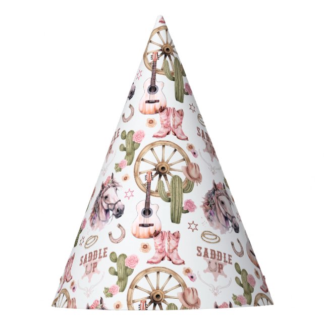Western-Cowgirl-Party-Hut ansatteln Partyhütchen (Vorderseite)