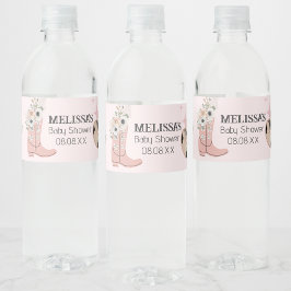 Western Cowgirl Pink Boots Hats Brauch Wasserflaschenetikett