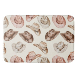 Western Cowgirl Pink Brown Hats Badematte