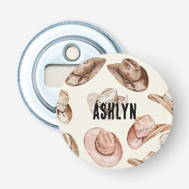 Western Cowgirl Pink Brown Hats Flaschenöffner