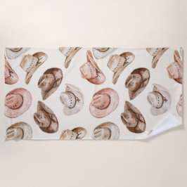Western Cowgirl Pink Brown Hats Strandtuch