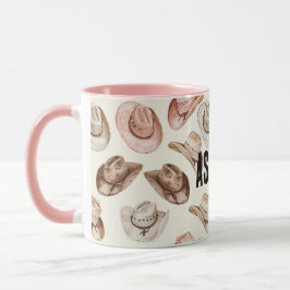 Western Cowgirl Pink Brown Hats Tasse