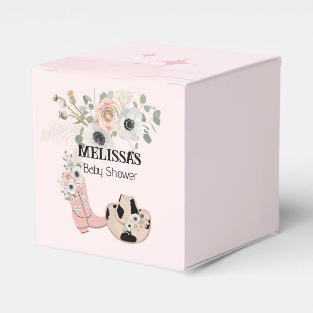 Western Cowgirl Pink Stiefel Hats Custom Geschenkschachtel (Vorderseite)