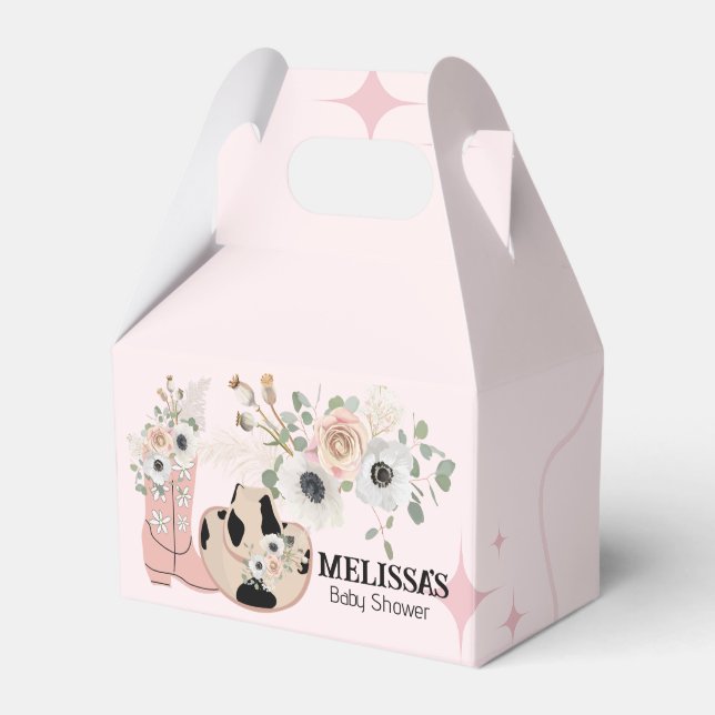 Western Cowgirl Pink Stiefel Hats Custom Geschenkschachtel (Vorderseite)