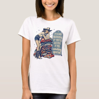 Western-Cowgirl-Pinup-Girl-Quilterin Quilten Nähen T-Shirt