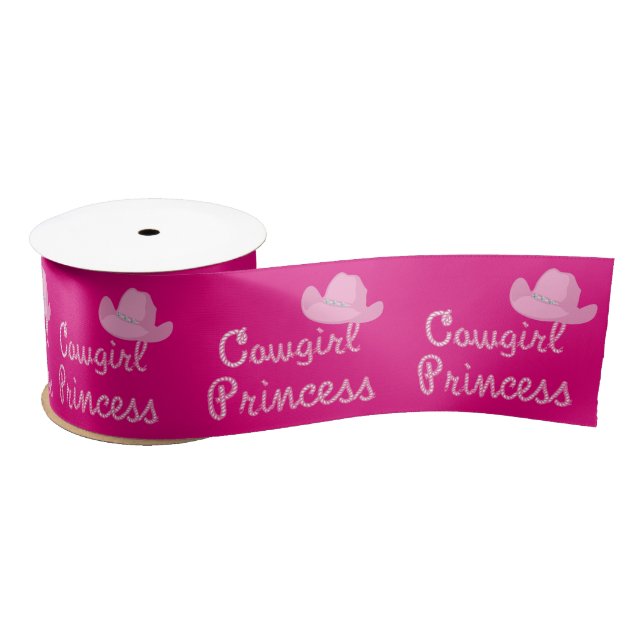 Western-Cowgirl-Prinzessin mit rosa Hut Satinband (Spule)