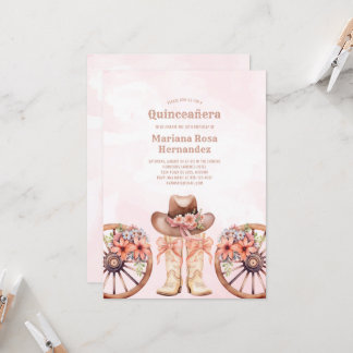 Western Cowgirl Quinceanera Geburtstagsparty Einladung