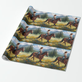 Western Cowgirl Reiten Geschenkpapier