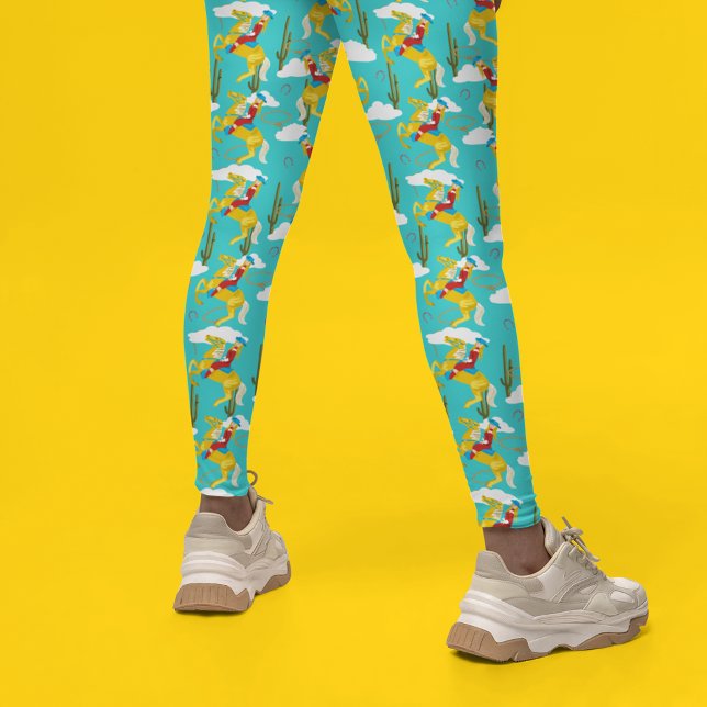 Western Cowgirl Retro Gemustert Leggings (Von Creator hochgeladen)