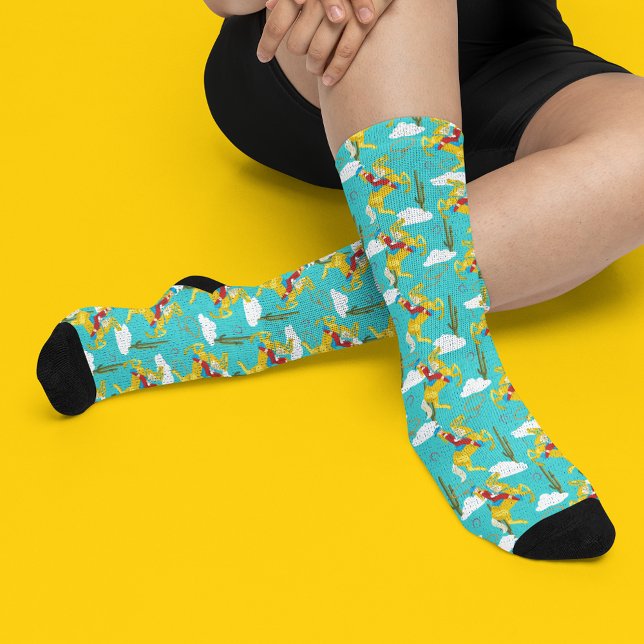 Western Cowgirl Retro Gemustert Socken (Von Creator hochgeladen)