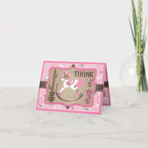 Western Cowgirl Rocking Horse Bandanna Vielen Dank Dankeskarte