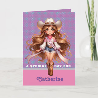 Western Cowgirl Rodeo Prinzessin 1 Personalisiert Einladung