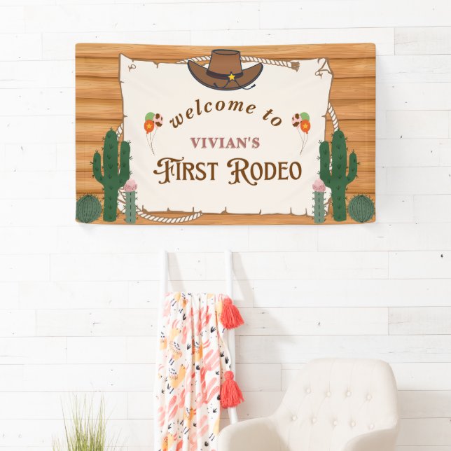 Western Cowgirl Saddle Up Rodeo Willkommen Banner (Insitu)