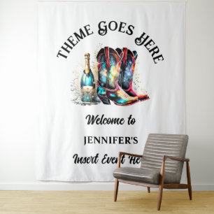 Western Cowgirl Stiefel iridescent Sekt Wandteppich