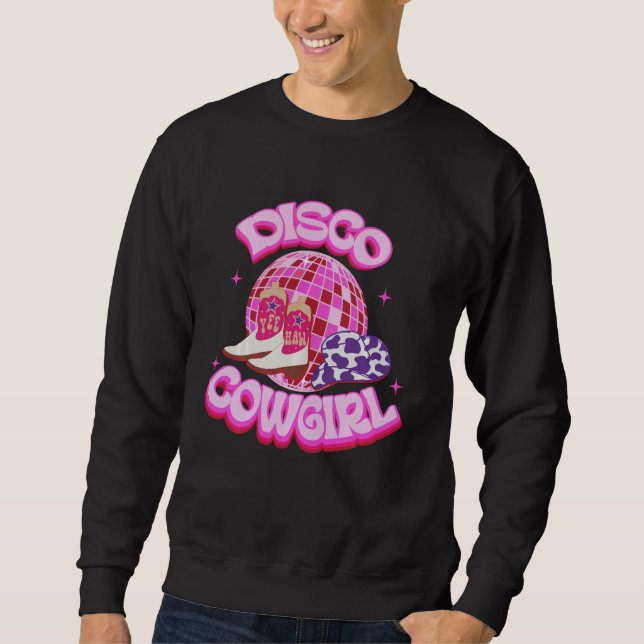 Western Cowgirl Yeehaw Pink Diskothek Ball Cowboy  Sweatshirt (Vorderseite)