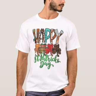 Western-Cowhide-Leopard-Happy-Lucky-St.Patrick’S-D T-Shirt