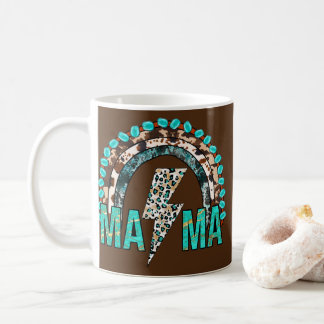Western Cowhide Leopard Türkis Rainbow Cowgirl Kaffeetasse