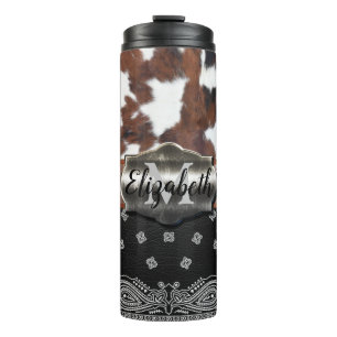 Western Cowhide Thermal Tumbler Thermosbecher