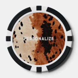 Western Cream Brown Cowboy Cowhide Pokerchips
