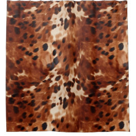Western Creme Gepunktet Brown Black Cowhide Duschvorhang
