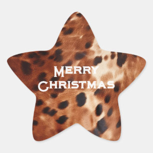 Western Creme Gepunktet Brown Black Cowhide Stern-Aufkleber