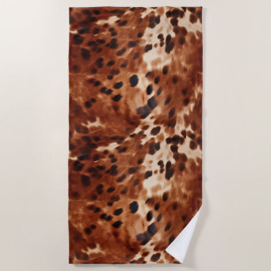 Western Creme Gepunktet Brown Black Cowhide Strandtuch