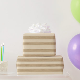 Western Creme Streifen Geburtstag Geschenkpapier
