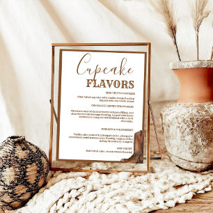 Western Cupcake Hochzeitsmenü Schild Dessert Zeich