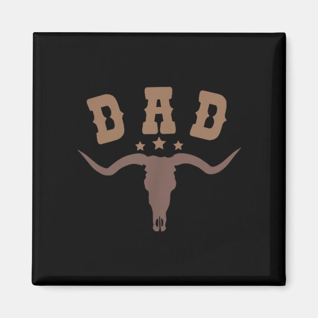 Western Dad First Second Birthday Cowboy Family Ma Magnet (Vorne)