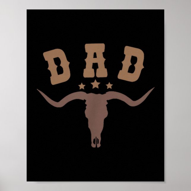 Western Dad First Second Birthday Cowboy Family Ma Poster (Vorne)