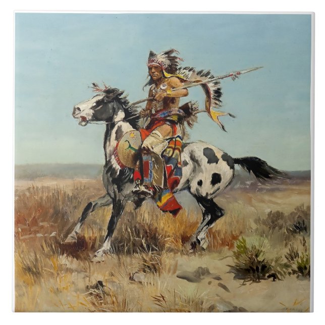 Western "Dakota Chief" Art von Charles M. Russell Fliese (Vorderseite)