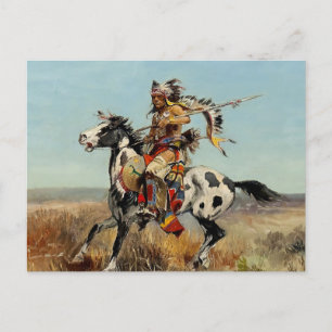 Western "Dakota Chief" Art von Charles M. Russell Postkarte