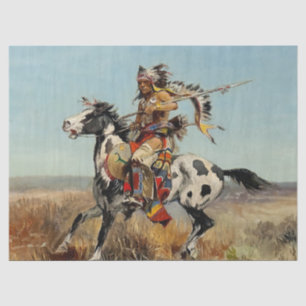 Western "Dakota Chief" Art von Charles M. Russell Seidenpapier