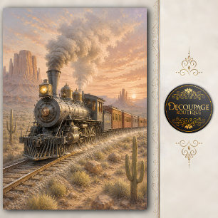 Western-Dampfzug-Decoupage-Tissue-Papier Seidenpapier