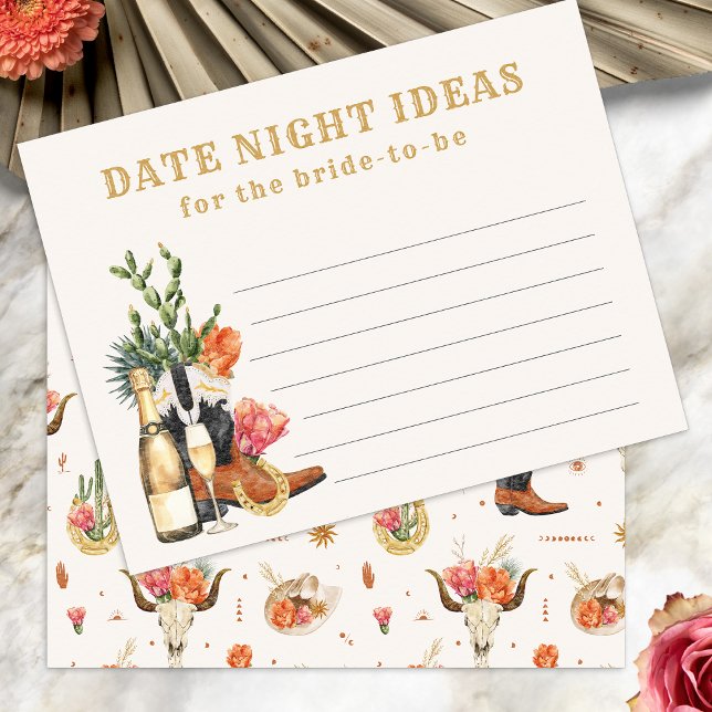 Western Date Night Ideenkarte (Bridal Shower Western Date Night Ideas Card by Painted Paperie
)