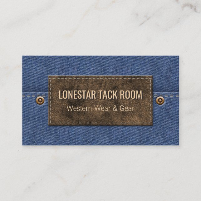 Western Denim Blue | Leather Tag Ländergeschäft (Vorderseite)