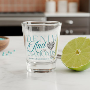Western Denim und Diamonds Bachelorette Schnapsglas